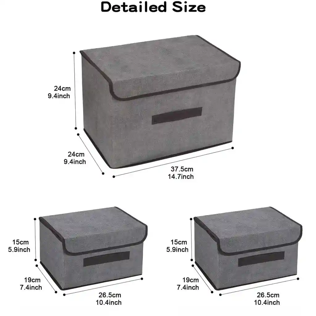 Set De 3 Cajas Organizadoras Para Ropa