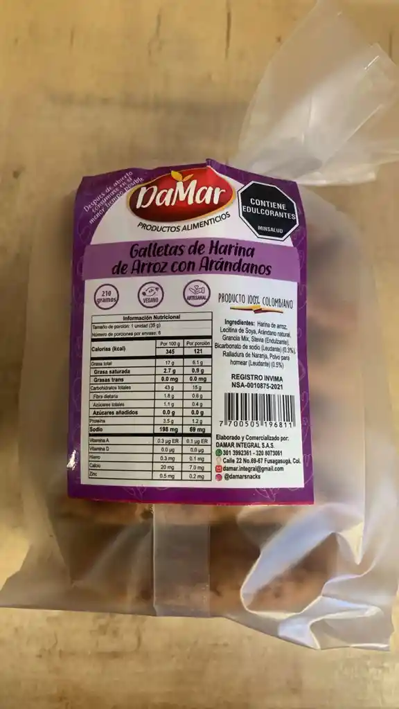 Galleta De Arroz Con Arandanos