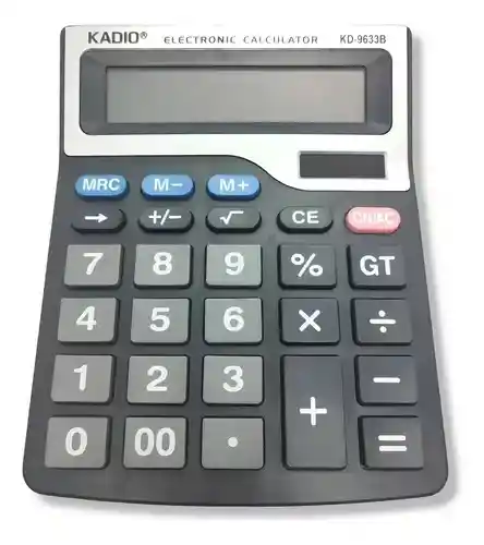 Calculadora Kadio Kd-9633b Grande Negra