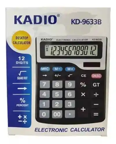 Calculadora Kadio Kd-9633b Grande Negra