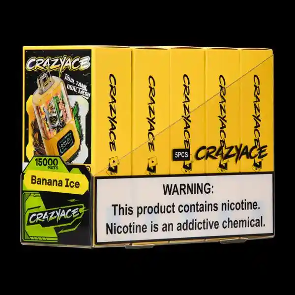 Vapeador Crazyace 15.000 Puffs Sabor Banana Ice