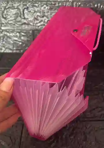 Carpeta Archivador 13 Bolsillos 1/2 Carta Fucsia