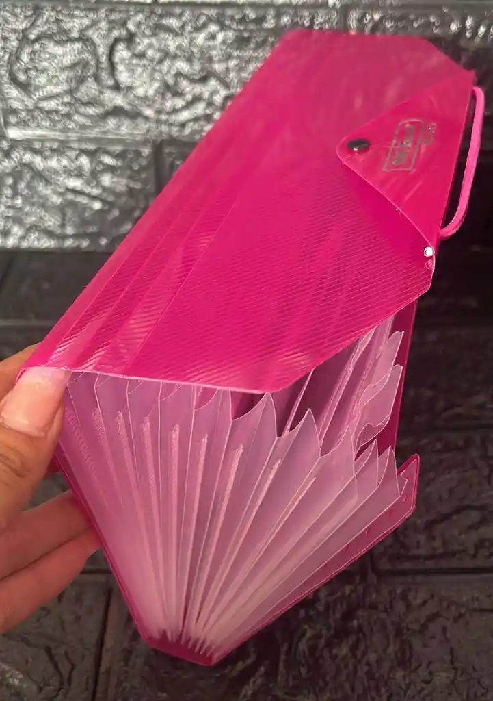 Carpeta Archivador 13 Bolsillos 1/2 Carta Fucsia