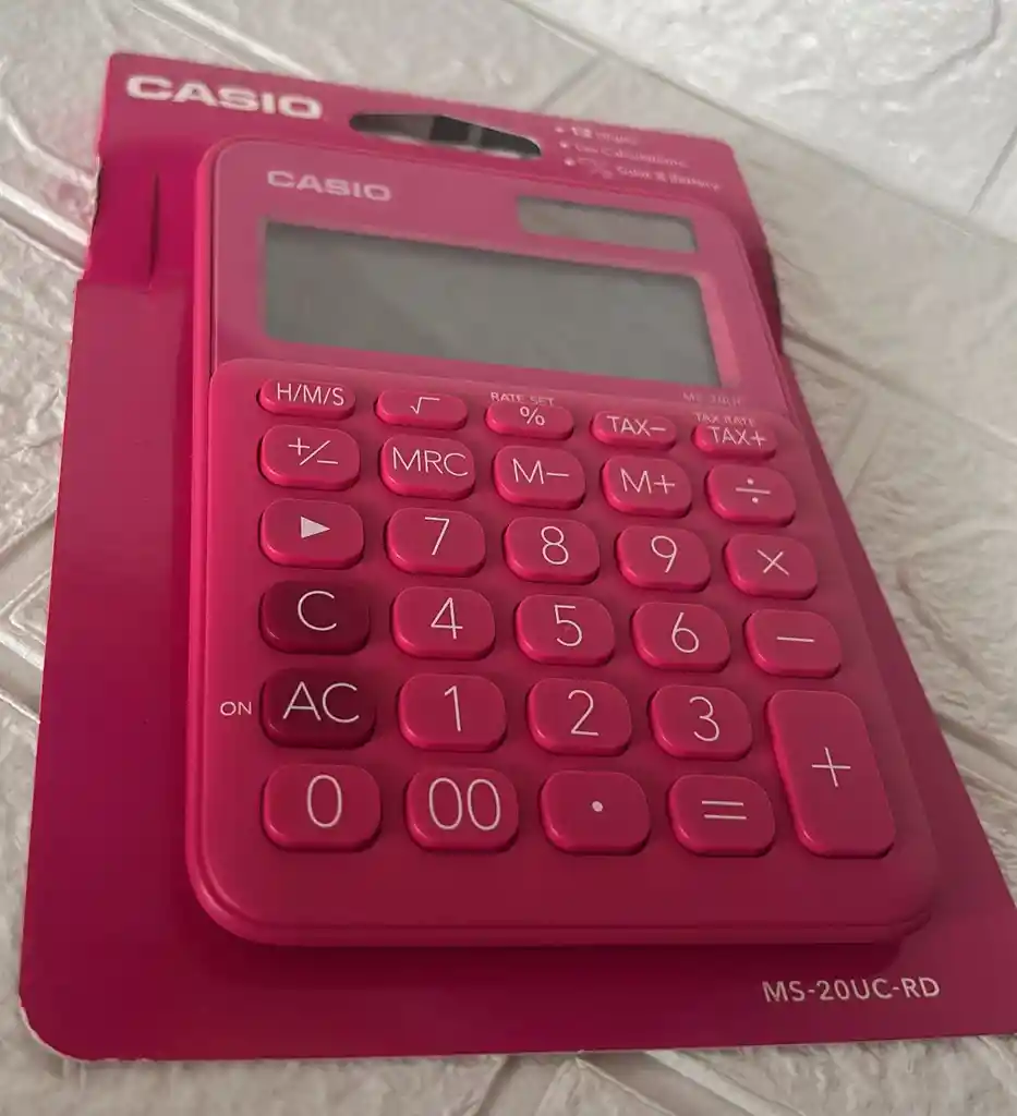 Calculadora Casio Ms-20uc-rd Fucsia