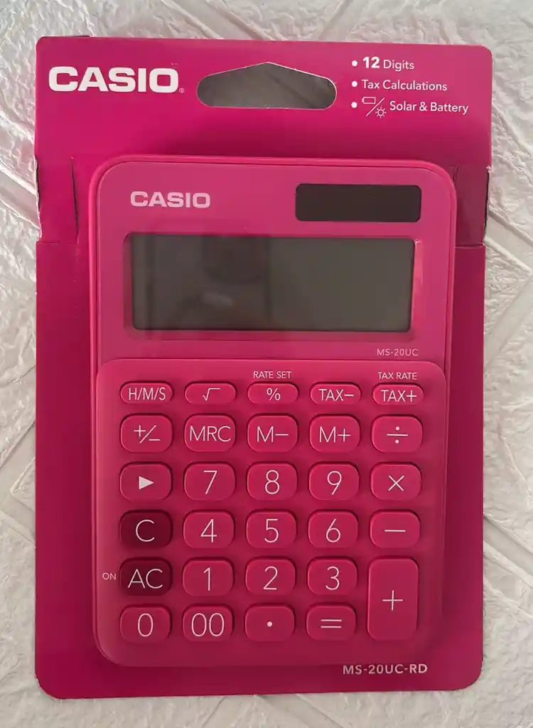Calculadora Casio Ms-20uc-rd Fucsia