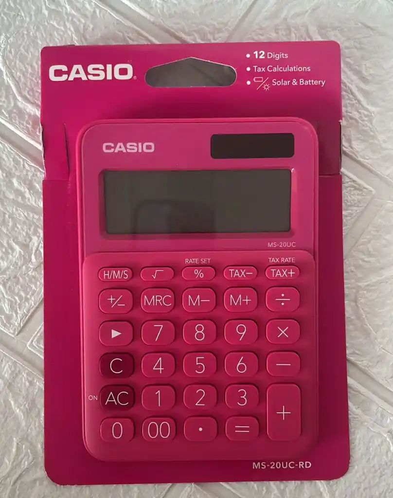 Calculadora Casio Ms-20uc-rd Fucsia