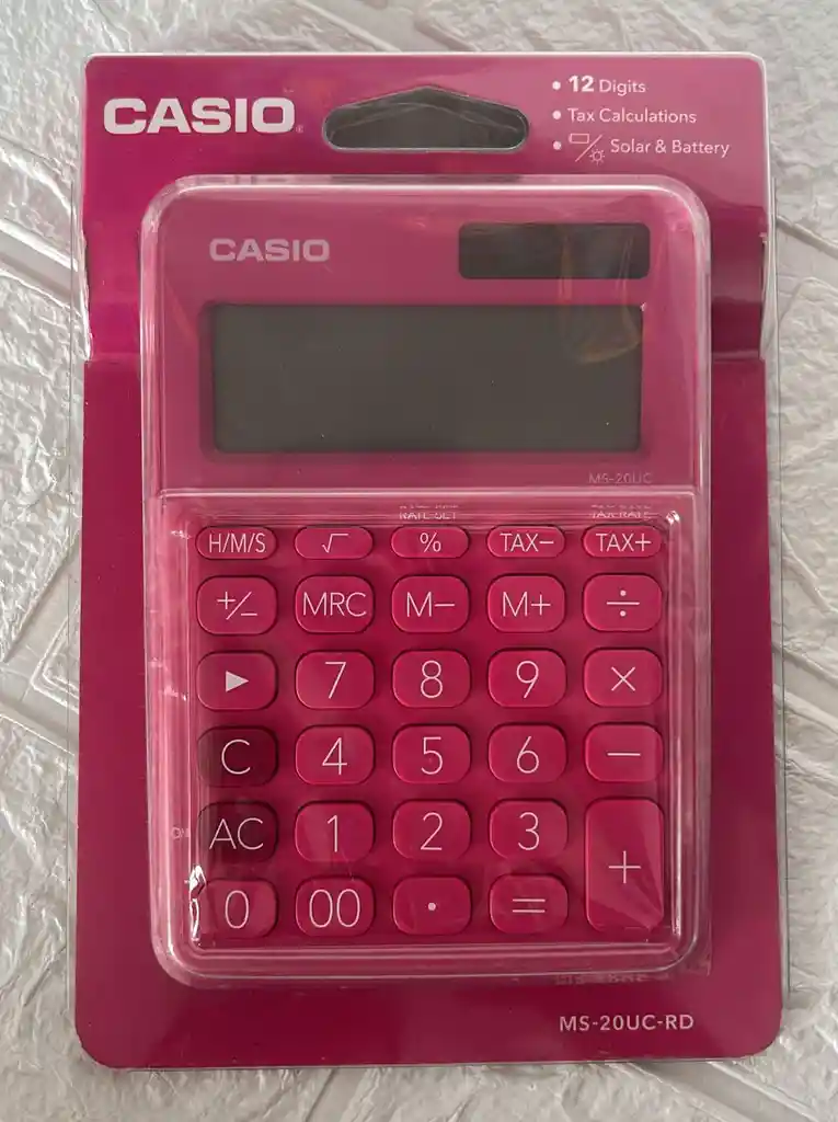 Calculadora Casio Ms-20uc-rd Fucsia