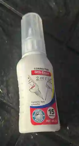 Corrector Liquido Doble Servicio Brocha Y Lapiz Offi Esco
