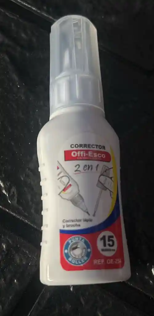 Corrector Liquido Doble Servicio Brocha Y Lapiz Offi Esco