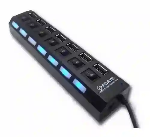 Hub Multipuerto Usb 2.0 7 Puertos Switch Individual Hi-speed