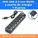 Hub Multipuerto Usb 2.0 7 Puertos Switch Individual Hi-speed