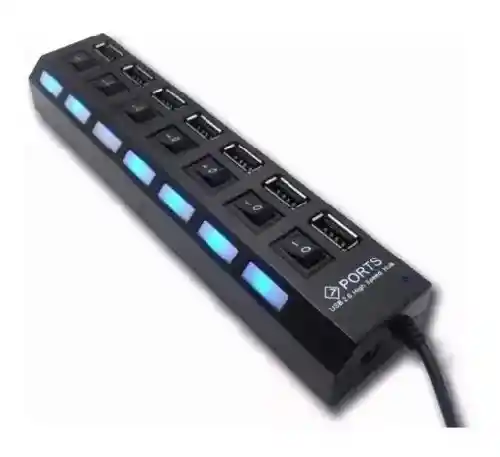 Hub Multipuerto Usb 2.0 7 Puertos Switch Individual Hi-speed