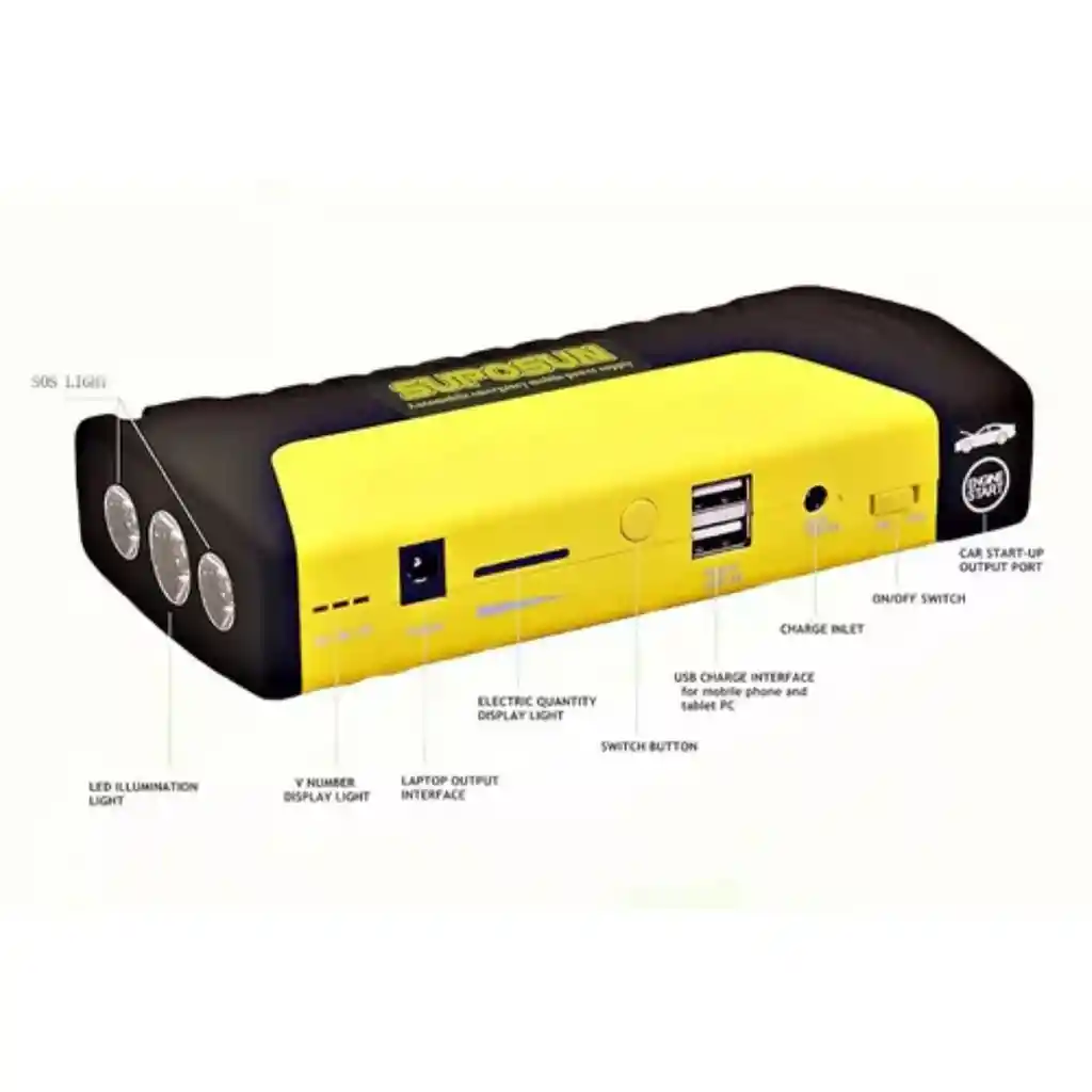 Iniciador De Batería Jump Starter Powerbank Cargador Lintern