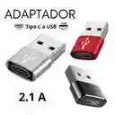 Adaptador Otg Convertidor Tipo C A Usb 2.1 A