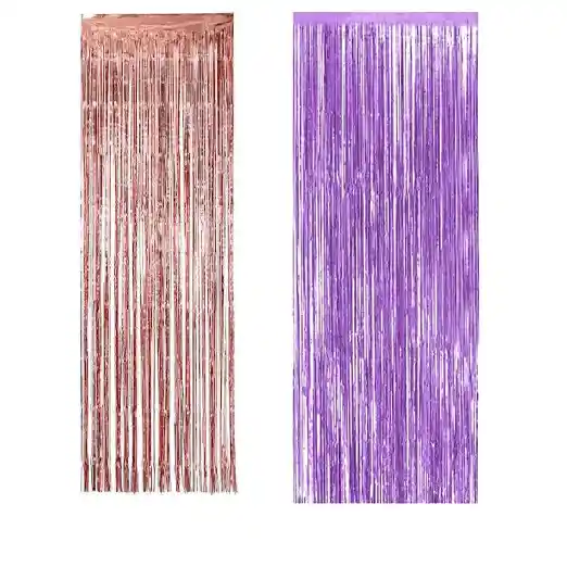 Cortina De Fiesta Tonos Femeninos Color Lila O Fucsia