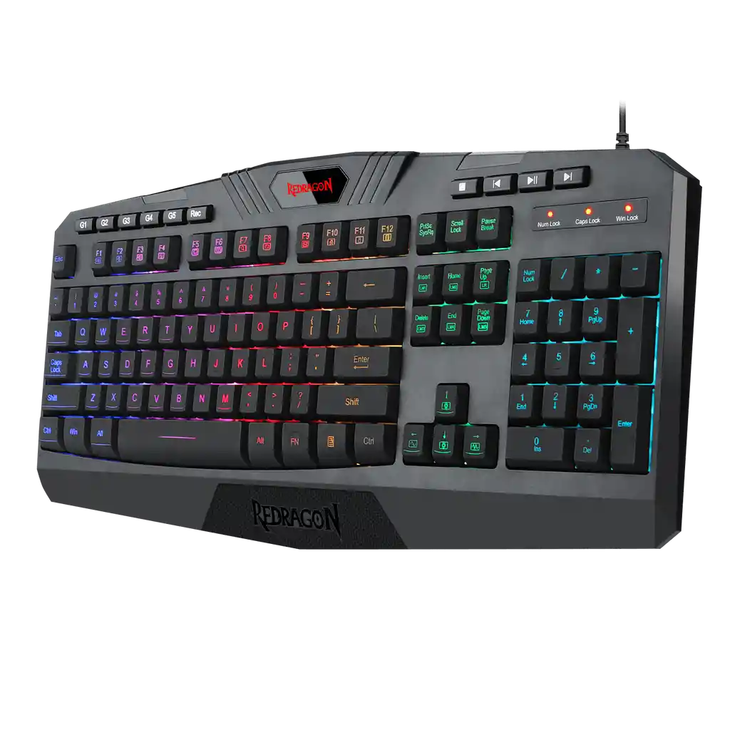 Teclado Gamer Redragon K503a Rgb Harpe Pro Macros Multimedia