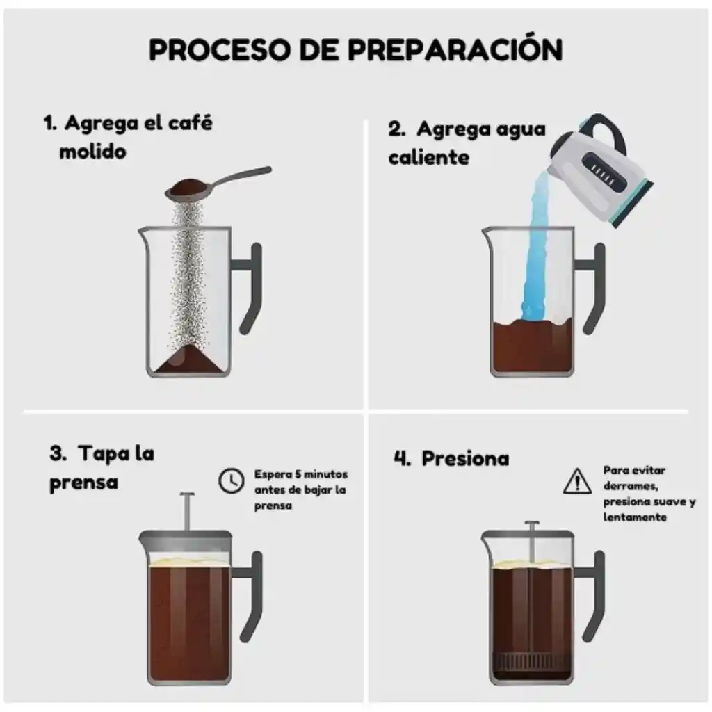 Cafetera Prensa Francesa Acero Toma Agradable Café 350ml