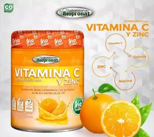 Vitamina C Con Zinc Vitamina B 500g Biopronat