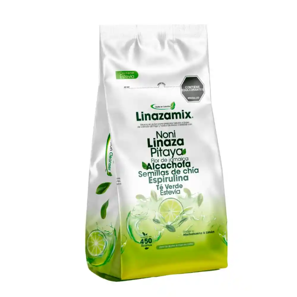 Fibra Colon Cleanser Linazamix 450g Sabor Hierbabuena Y Limón