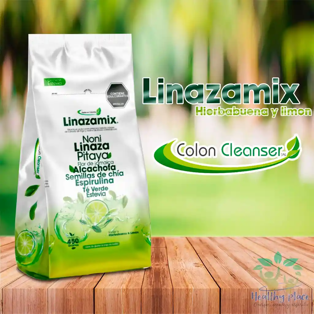 Fibra Colon Cleanser Linazamix 450g Sabor Hierbabuena Y Limón