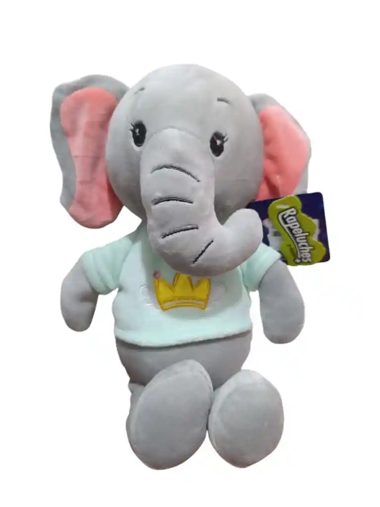 Peluche Muñeco Juguete Con Diseño De Elefante Con Saco De Color Rosado O Verde Menta