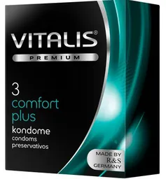 Condón Vitalis Comfort Plus Cabeza Extra Grande X 3 Unidades