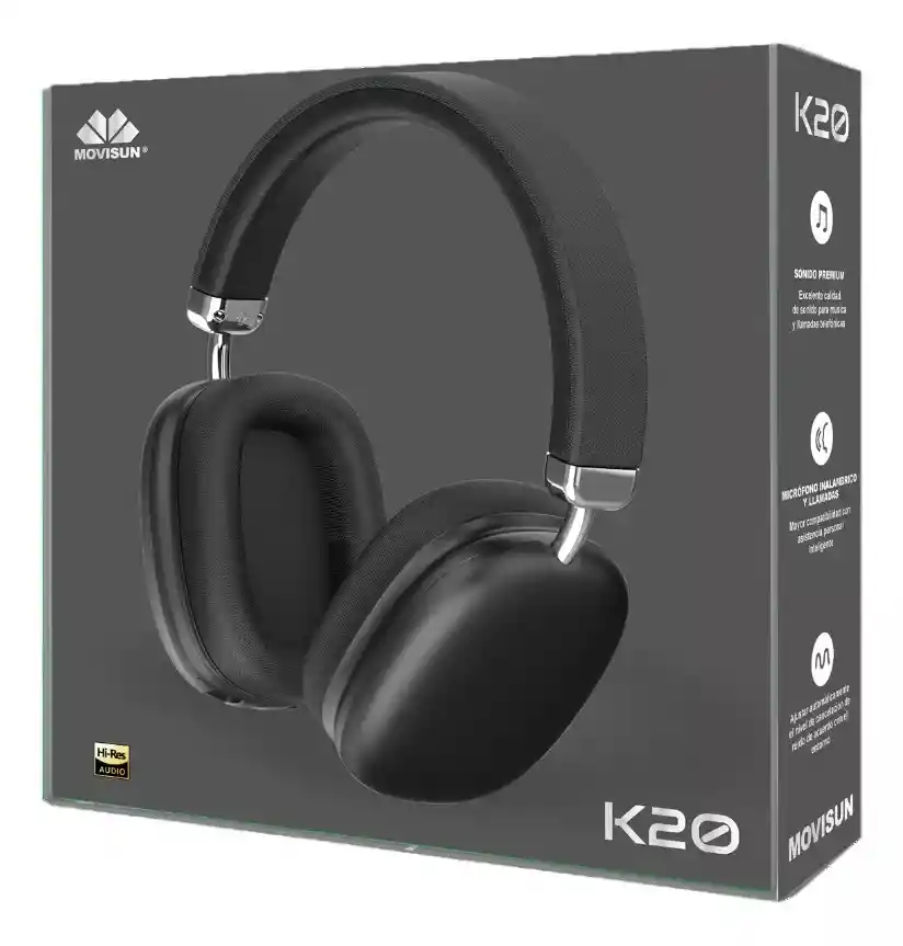 Diadema Bluetooth 5.1 Movisun Cuadrada K20