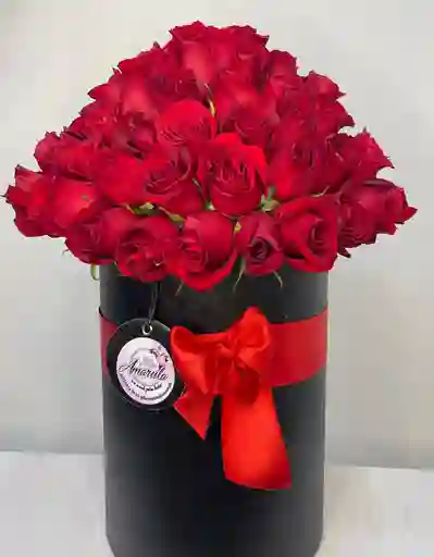 Caja Con Rosa Roja