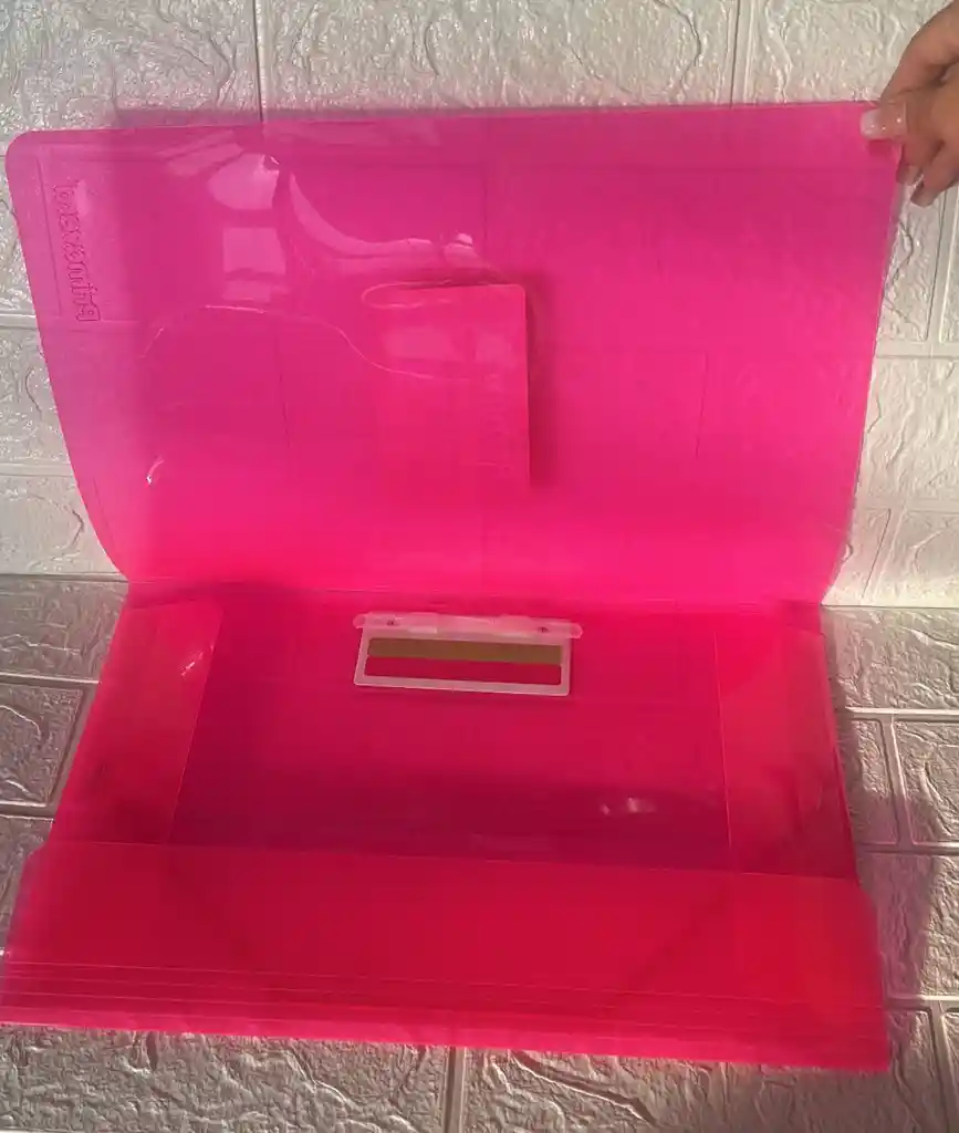 Carpeta Plastica Resorte Oficio Fucsia