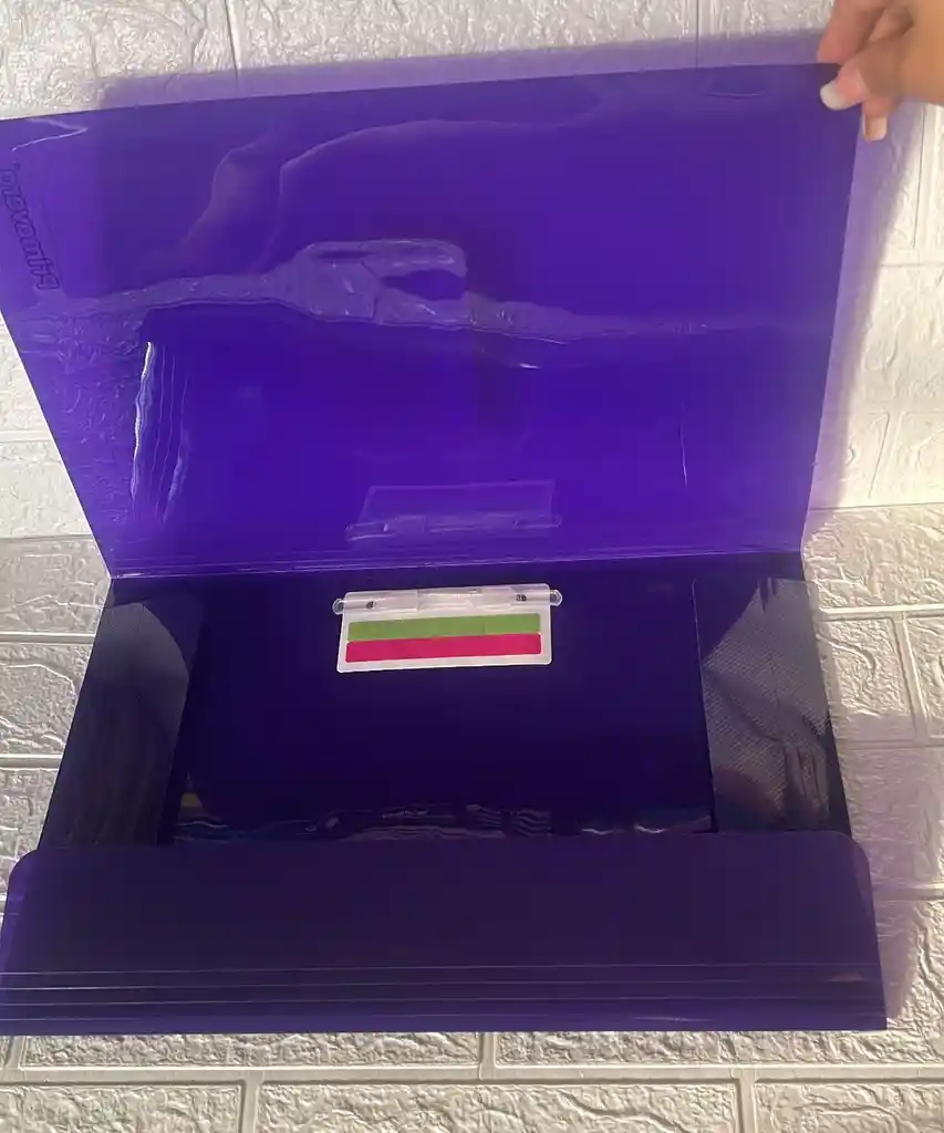 Carpeta Plastica Resorte Oficio Morada