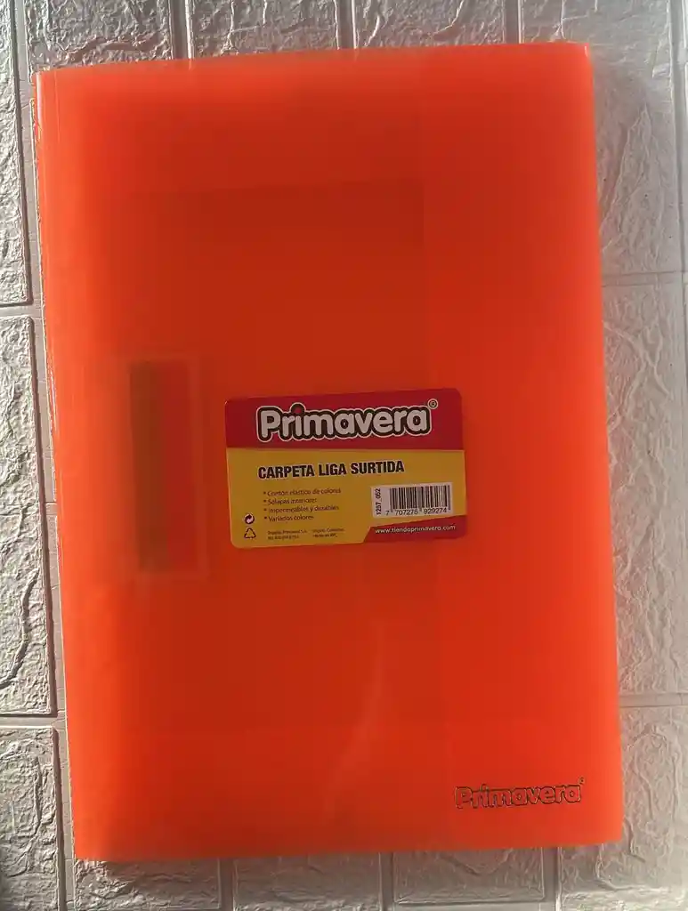 Carpeta Plastica Resorte Oficio Naranja