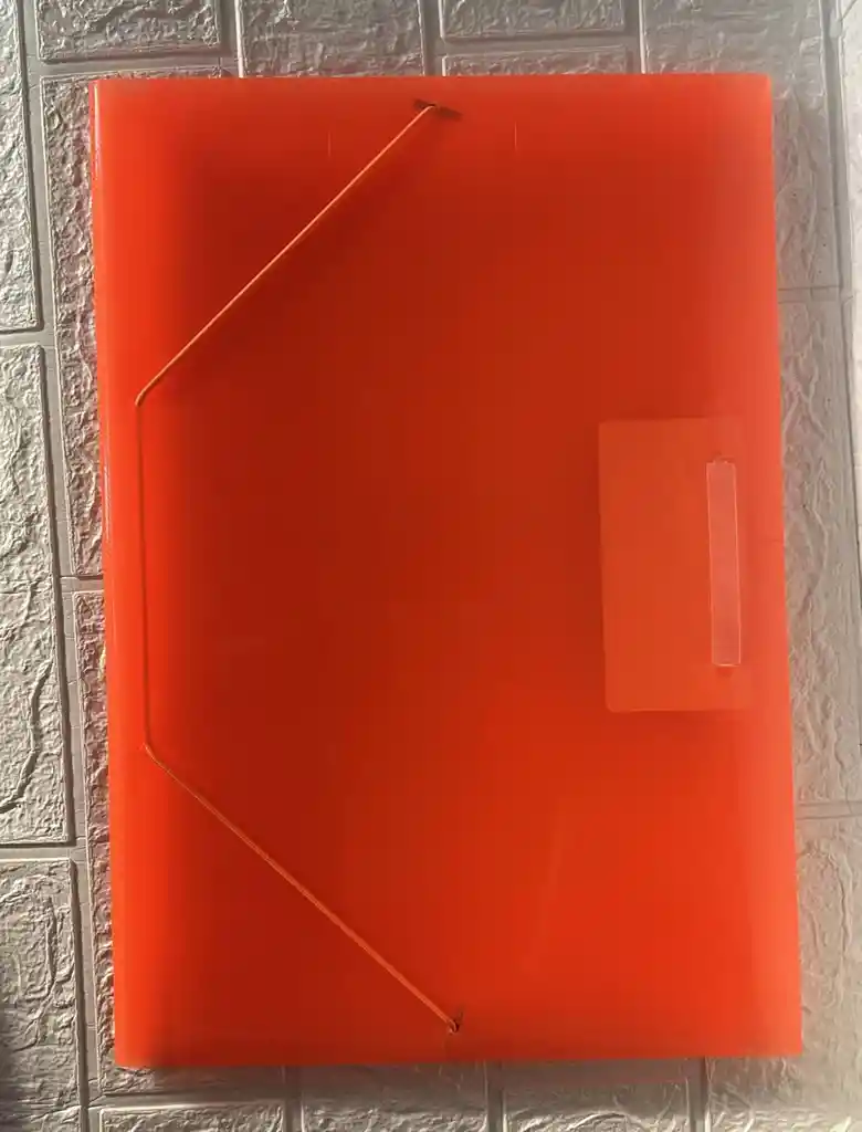 Carpeta Plastica Resorte Oficio Naranja