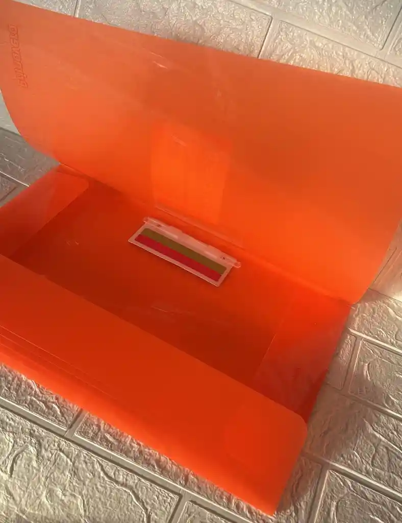 Carpeta Plastica Resorte Oficio Naranja