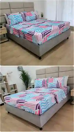 Juego De Sabana Estampada - Cama Doble De 140x190