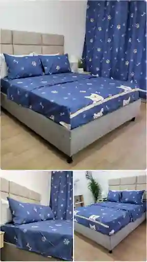 Juego De Sabana Estampada - Cama Doble De 140x190