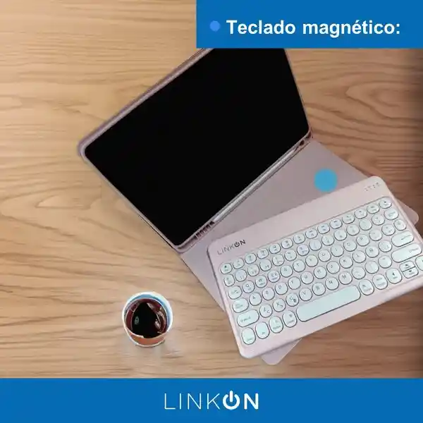 Case Smart Teclado Para Ipad Linkon Rosado - 10.2"