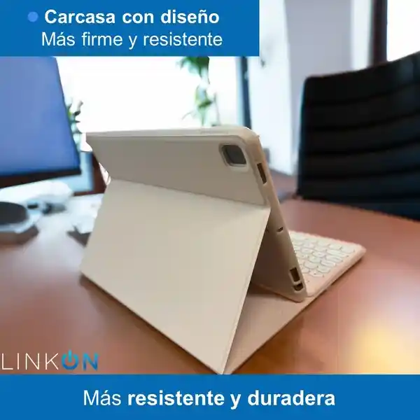 Case Smart Teclado Para Ipad Linkon Rosado - 10.2"