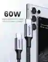 Cable Usb C A Tipo C Ugreen 60w Reversible Con Nylón De 2m Negro