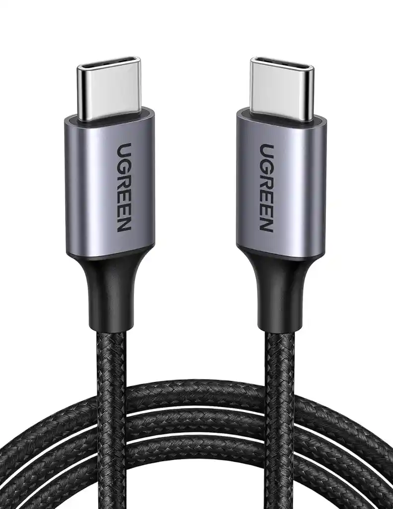 Cable Usb C A Tipo C Ugreen 60w Reversible Con Nylón De 2m Negro
