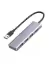 Hub 4 En 1 Ugreen Usb-a A Usb 3.0 5gbps Gris