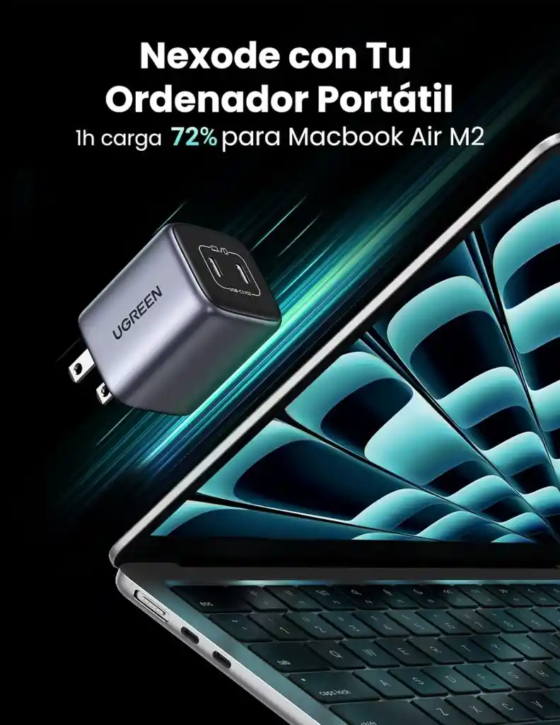Ugreen Cargador Usb C Pd 45w Nexode Carga Rápida