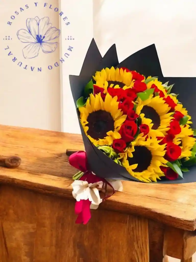 Flores Girasoles Y Rosas Radiante Amor