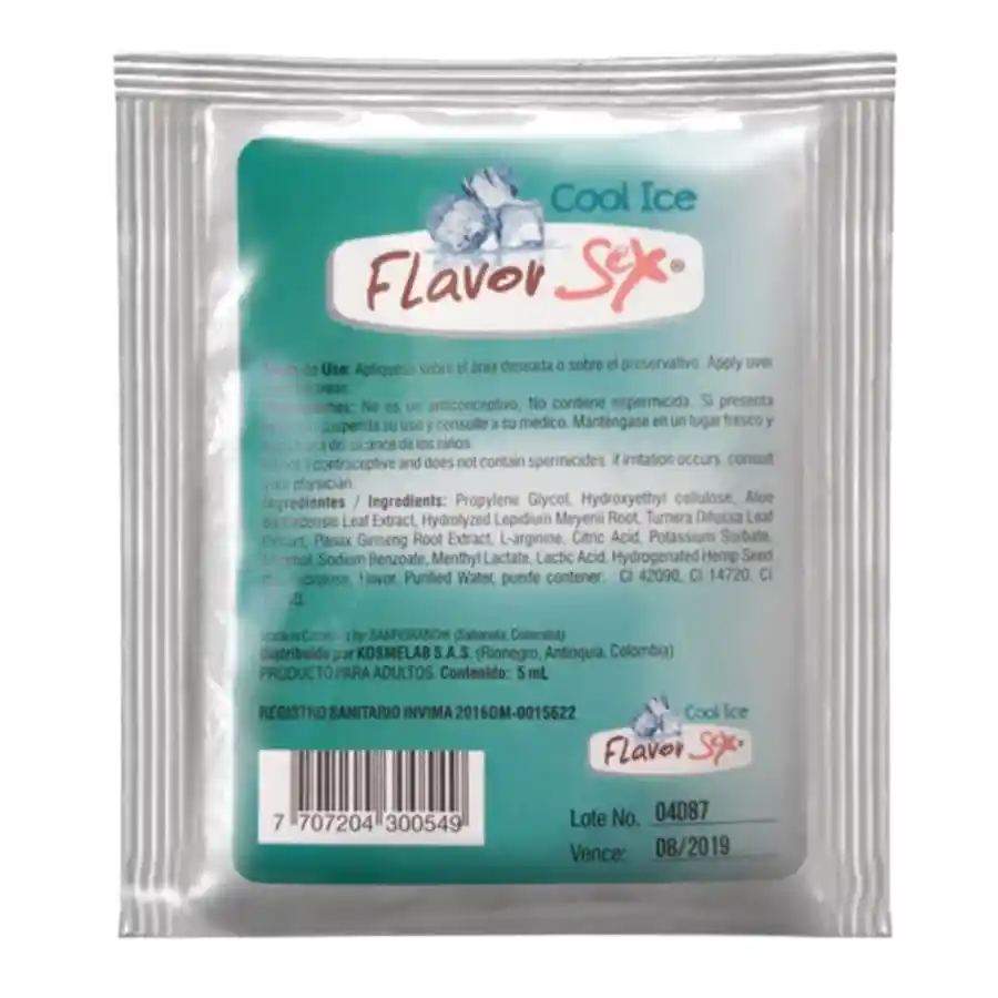 Lubricante Intimo Cool Ice Sachet 5 G Flavor