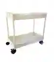 Organizador Estante De 2 Niveles Con Ruedas Carrito Movil