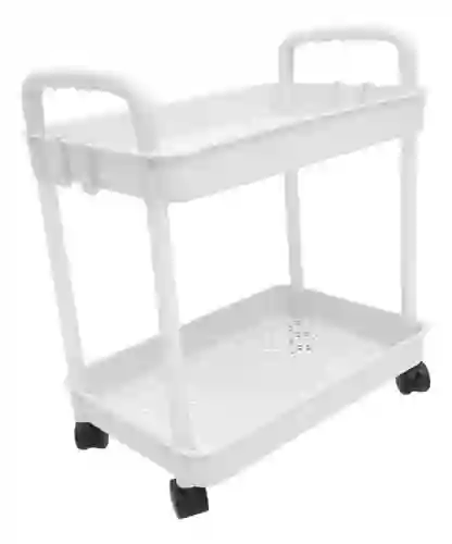 Organizador Estante De 2 Niveles Con Ruedas Carrito Movil