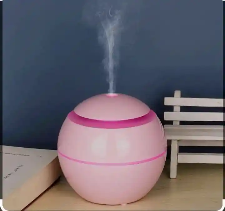 Humidificador Difusor De Aroma Usb Vapor Frío Con Luz Led + 1 Esencia Rosado