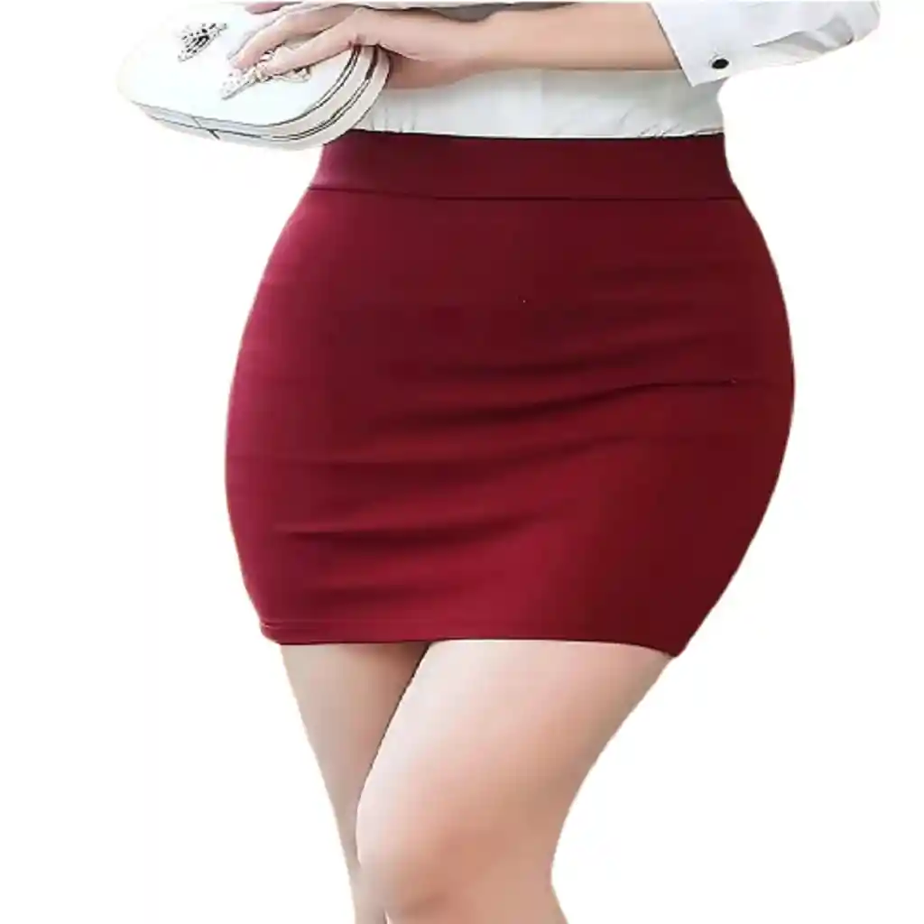 Falda Ceñida Color Rojo Escarlata Talla S