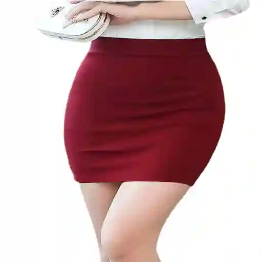 Falda Ceñida Color Rojo Escarlata Talla M