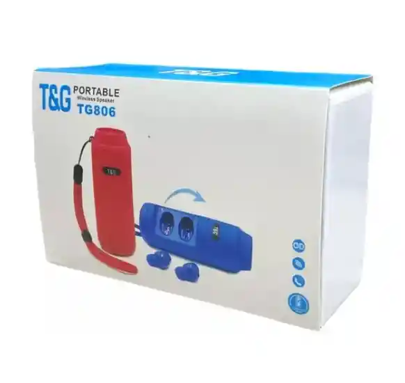 Parlante Bluetooth Portátil Tg806 Rojo
