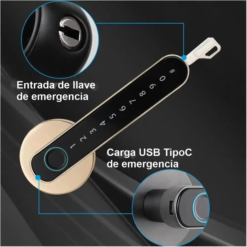 Cerradura Chapa Seguridad Inteligente Huella Tuya Smart F3